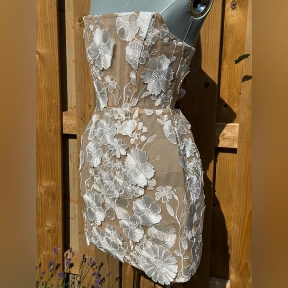 🆕 BRONX & BANCO 🧿 NWOT Jasmine Maraya White Mini Dress - Sz M US 6 - Picture 6 of 16